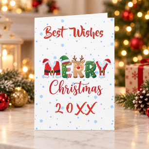 Beste Wensen Prettig Kerstfeest 20XX Vouwkaart Kaart