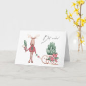 Beste wensen Rendieren en dennenbossen Kaart (Gele Bloem)