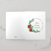 Beste wensen Rode Bloem Krans Folie Wenskaart (Buiten Laag)