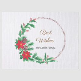 Beste wensen Rode Bloem Krans Tissuepapier