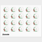 Beste wensen Rode Bloem Krans Vierkante Sticker (Vel)