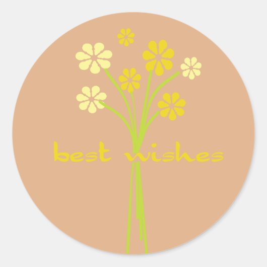 Beste wensen ronde sticker (Voorkant)