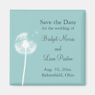 Beste wensen! Sla de datum op (turquoise) Magneet