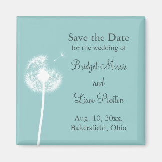 Beste wensen! Sla de datum op (turquoise) Magneet