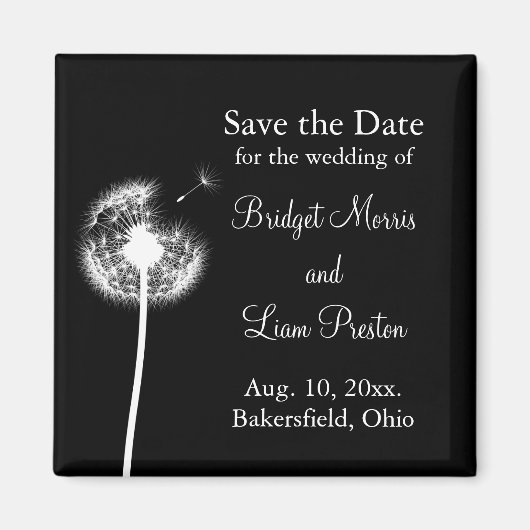 Beste wensen! Sla de datum op (zwart) Magneet (Voorkant)