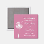 Beste wensen! Sparen de Datum (fuchsia) Magneet (Voorkant / Achterkant)