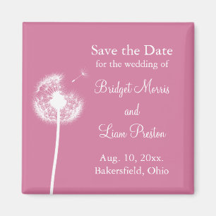 Beste wensen! Sparen de (fuchsiakleurig) Datum Magneet