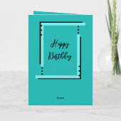 Beste wensen toevoegen foto turkooise verjaardag kaart (Achterkant)