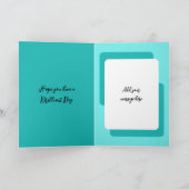 Beste wensen toevoegen foto turkooise verjaardag kaart (Binnen)