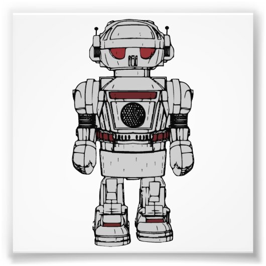 Beste wensen van atoomrobot met Speelgoed Foto Afdruk (Voorkant)