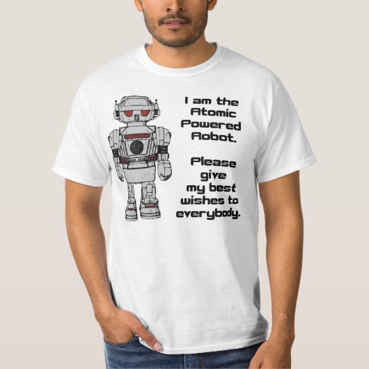 Beste wensen van atoomrobot met Speelgoed T-shirt (Voorkant)