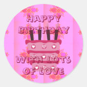 Beste wensen van verjaardag ronde sticker (Voorkant)