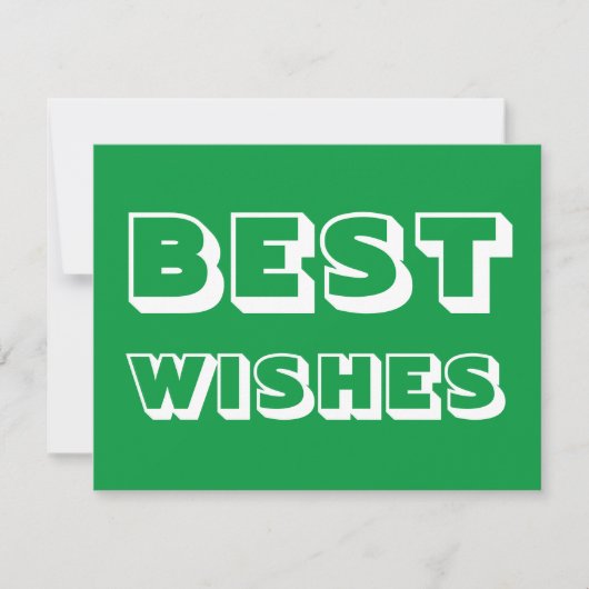 Beste Wensen, Veel Succes, groen wit Kaart (Voorkant)
