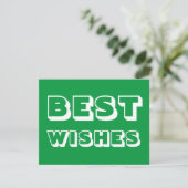 Beste Wensen, Veel Succes, groen wit Kaart (Staand voorkant)