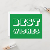 Beste Wensen, Veel Succes, groen wit Kaart (Voorkant / Achterkant in situ)