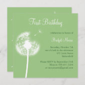 Beste wensen! Verjaardag Uitnodiging (groen) (Voorkant / Achterkant)