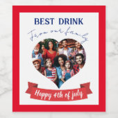 Beste wensen voor 4 juli wijn etiket (Enkel label)