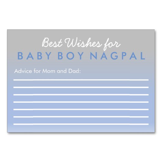 Beste wensen voor Baby Advice Kaart Ombre Blue Sil (Voorkant)