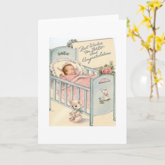  - beste wensen voor Baby, Kaart (Gele Bloem)