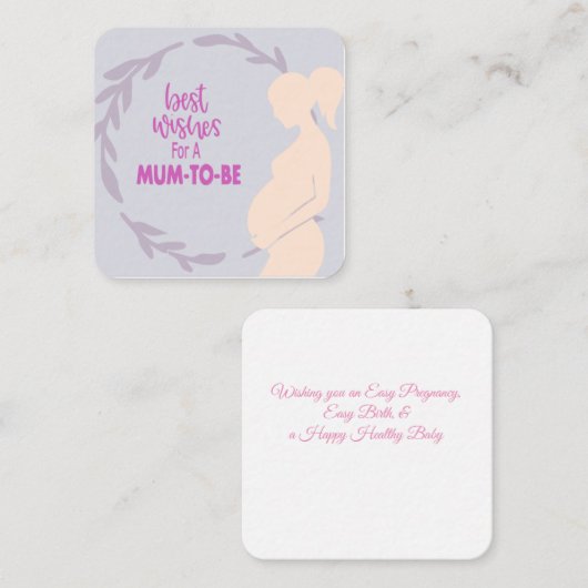 Beste wensen voor een aanstaande moeder kaart notitiekaartje (Voorkant / Achterkant)