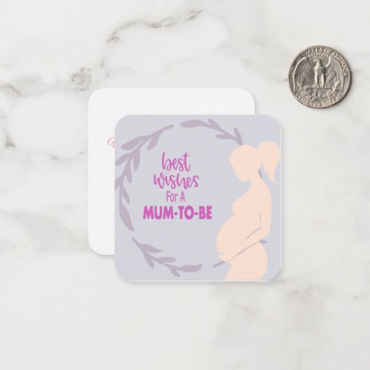 Beste wensen voor een aanstaande moeder kaart notitiekaartje (Voorkant / Achterkant in situ)