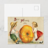 Beste wensen voor een goede Thanksgiving Antiek Briefkaart (Voorkant / Achterkant)