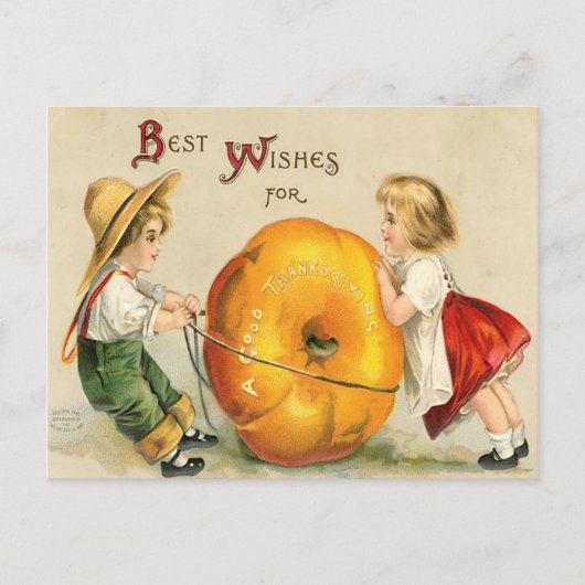 Beste wensen voor een goede Thanksgiving Antiek Briefkaart (Voorkant)