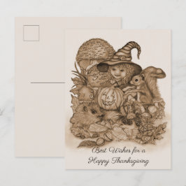 Beste wensen voor een Happy Thanksgiving Aankondigingskaart