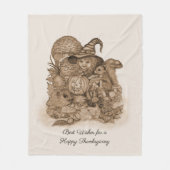 Beste wensen voor een Happy Thanksgiving Fleece Deken (Voorkant)