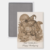 Beste wensen voor een Happy Thanksgiving Magneet (Voorkant / Achterkant)