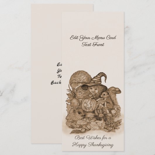 Beste wensen voor een Happy Thanksgiving Menu (Voorkant / Achterkant)