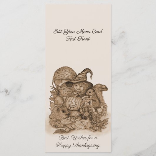Beste wensen voor een Happy Thanksgiving Menu (Voorkant)