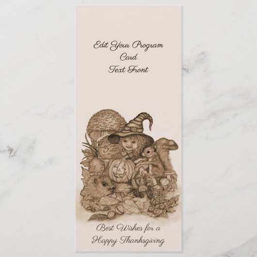 Beste wensen voor een Happy Thanksgiving Programmakaart (Voorkant)