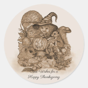 Beste wensen voor een Happy Thanksgiving Ronde Sticker