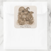 Beste wensen voor een Happy Thanksgiving Vierkante Sticker (Tas)