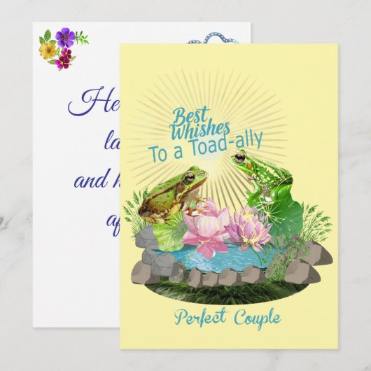 Beste wensen voor een toad-ally perfect paar feestdagenkaart (Voorkant / Achterkant)