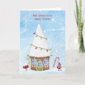 Beste wensen voor Happy Holiday Gnome Home-kaart Feestdagen Kaart (Voorkant)