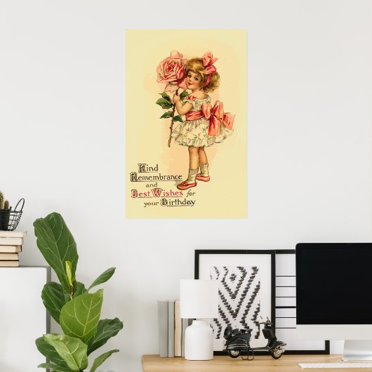 Beste wensen voor je verjaardag poster (Thuiskantoor)