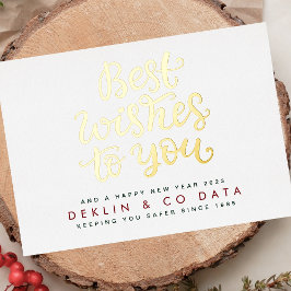 Beste wensen voor jou Gelukkig Nieuwjaar 2026 Gold Folie Feestdagenkaart