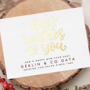 Beste wensen voor jou Gelukkig Nieuwjaar 2026 Gold Folie Feestdagenkaart