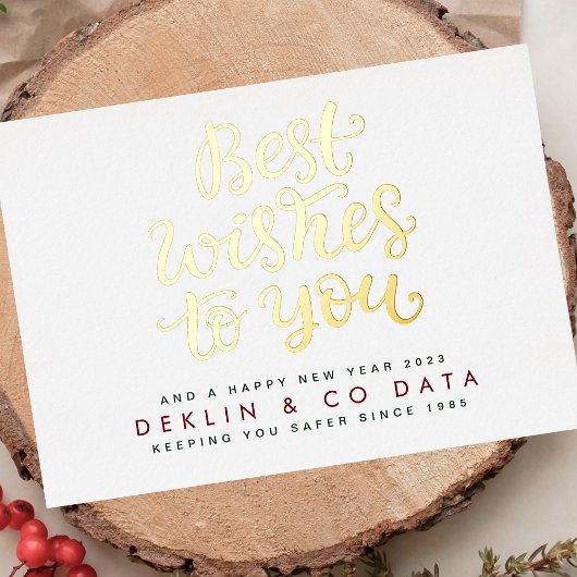 Beste wensen voor jou Gelukkig Nieuwjaar 2026 Gold Folie Feestdagenkaart
