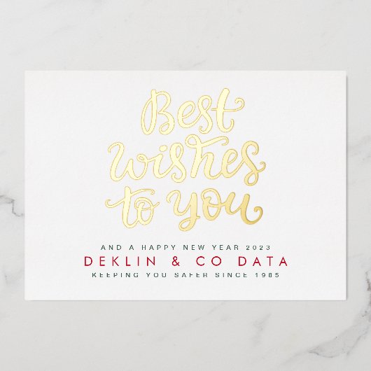 Beste wensen voor jou Gelukkig Nieuwjaar 2026 Gold Folie Feestdagenkaart (Voorkant)