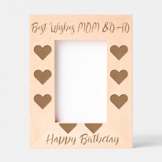 Beste wensen voor mama en papa: een verjaardagsfee gegraveerde lijstjes (Voorkant)