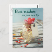 Beste wensen voor nieuw getrouwd stel  foto briefkaart (Voorkant / Achterkant)