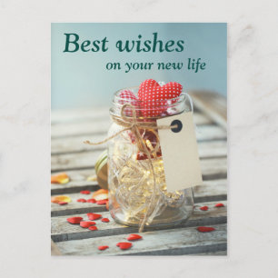 Beste wensen voor nieuw getrouwd stel  foto briefkaart