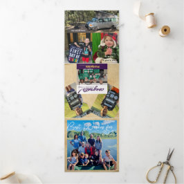 Beste wensen voor nieuwjaarsfoto's en kerstbrief T Drieluik Uitnodiging