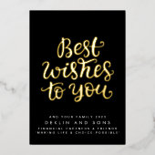 Beste wensen voor u en uw familie Business Gold Folie Feestdagenkaart (Voorkant)