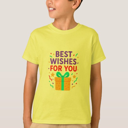 Beste wensen voor u Kinder T-shirt-kleurrijke gesc T-shirt (Voorkant)
