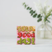 Beste wensen wenskaart vierkante visitekaartje (Staand voorkant)