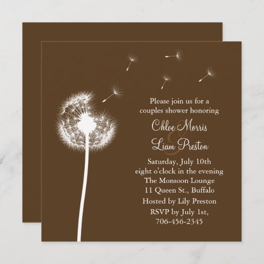 Beste wensen! Zijn en Hare Shower Uitnodiging (bru (Voorkant / Achterkant)